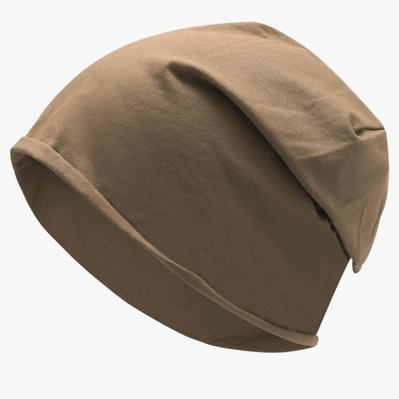 ZLYC Cotton Blend Double Layer Slouchy Beanie Skull Cap in Coffee - Picture 2 of 5